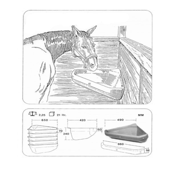 Corner Feeding Trough 21Lt