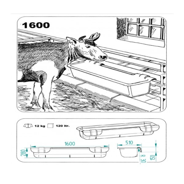 Large Hanging Feeding Trough 5FT